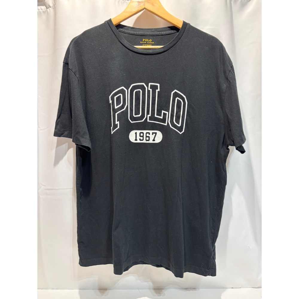 Polo Ralph Lauren Graphic T-Shirt Mens Large Black 1967 Classic Fit Short Sleeve